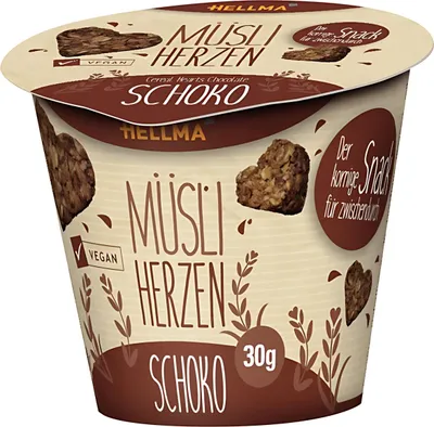 Obrázok produktu pre Hellma 70103311 Müsli srdiečka čokoláda 30 x 30g