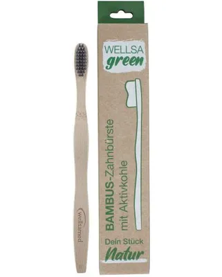 Produktbild von Wellsamed bamboo toothbrush with activated carbon for adult Wellsagreen blister