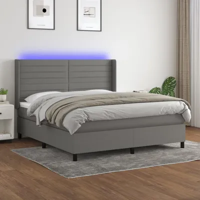 Produktbild von Maison Exclusive - Boxspringbett mit Matratze & LED Dunkelgrau 180x200 cm Stoff