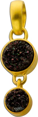 Produktbild von Achat Anhänger Gelbgold vergoldet schwarze Drusen 3.8ct