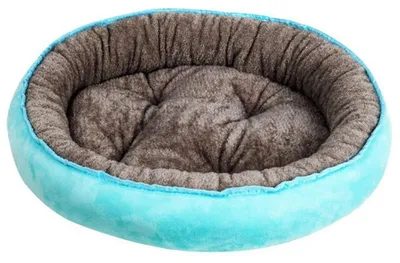 Obrázok produktu pre Posteľ pre psa, umývateľná, okrúhla, pre malé psy a mačky, modrá, veľkosti 1,2XL (90x75 cm)