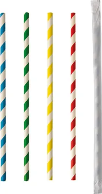 Immagine prodotto di Cannucce di carta Papstar pure 6 mm 20 cm colori assortiti Strisce