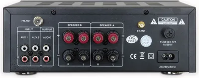 Produktbild von Dynavox Stereo Kompakt-Verstärker VT-80 MK, 4 schraubbare Lautsprecher-Anschlüsse, Fernbedienung für Digital-Eingänge (USB, SD-Card), integrierte BT-Antenne und FM-Radio, schwarz