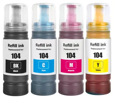 Produktbild von Tintenpatronen, kompatibel mit Epson 104 – Multipack mit 4 Stück – Geeignet für ET-2710/ET-2711/ET-2712 – Hohe Qualität – Zuverlässige Drucke