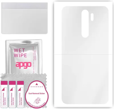 Produktbild von apgo Rückseite Schutzfolie, klar, kompatibel mit Xiaomi Redmi Note 8 Pro, Hinten Hydrogel-Displayschutzfolie mit Positionierhilfe, kratzfest, einfache Montage