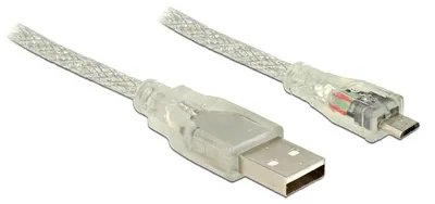Produktbild von DeLOCK 83901, 2 m, USB A, Micro-USB B, USB 2.0, Männlich/Männlich, Transparent