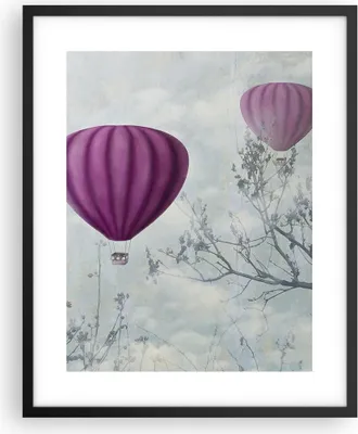 Produktbild von Gerahmtes Poster - Schwarzer Rahmen - Ballon Baum Flug - 40x50 cm - Wand Bild - Wanddeko - Wandbilder - Kunstposter - Wandposter - Bilderrahmen - Bilder - Kunstdruck - Wandbild - P2BPA40x50-3581