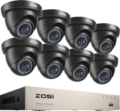 Image de Système de caméras de surveillance à 8 canaux, HD 1080P, caméra noire, aucune