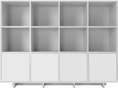 Productafbeelding van Furniture24 Hoge kast Noma N04, woonkamerkast, boekenkast, hoge kast, wit