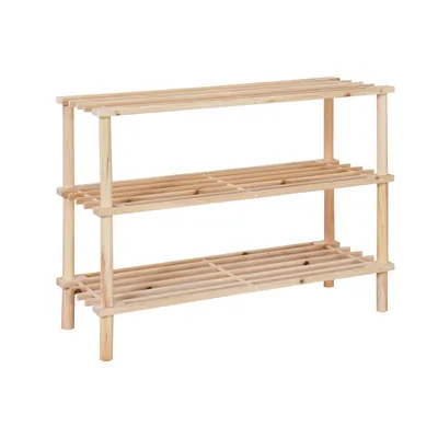 Produktbild von Schuhregal 3 Ebenen Anea Holz Natur