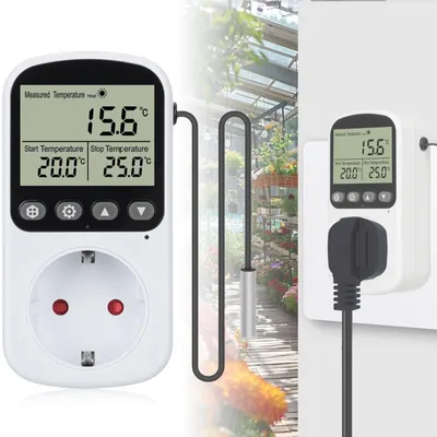 Digitale Thermostat-Steckdose, Temperaturregler, 230 V, 16 A, LCD