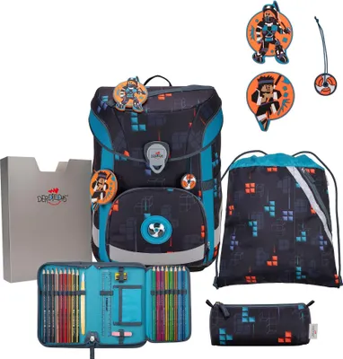 Produktbild von DerDieDas ErgoFlex Easy Schulranzenset 5-teilig Ninja Fighter dunkelblau