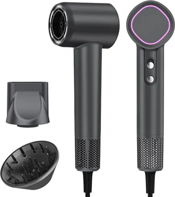 Produktbild von Föhn mit Diffusor, Bürstenloser 160.000 U/min Motor, Ionen-Haartrockner, 500 Mio. Negative Ionen, Schnelles Trocknen,Leise,Tragbar für Zuhause & Reise