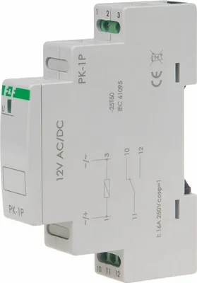 Produktbild von F&F | Elektromagnetischer Relais PK-1P-12V - 1 Modul - 12V AC/DC - Zuverlässig - LED-Anzeige - IP20