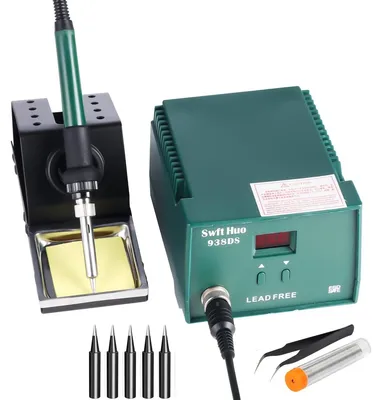 Produktbild von Lötstation Lötkolben Lötstation-Set - 80 W - 200-480 °C - 5 Lötspitzen - 220 V - Für Elektronikreparatur