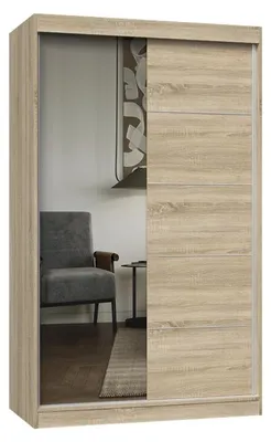 Image de Armoire 120 cm avec miroir RANNO 8 - oak sonoma