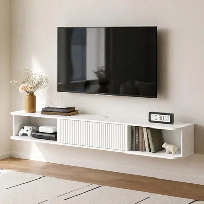 Image de Étagère suspendue pour télévision, design moderne