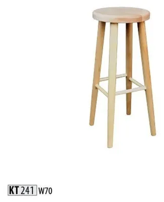 Produktbild von Barhocker Barstuhl Barmöbel Rund Sitzhocker Holzhocker Massivholz Hocker