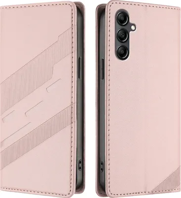 Produktbild von Hülle für Samsung Galaxy A15 5G/4G, Kunstleder Brieftaschen Handyhülle mit Kartenfach und Standfunktion Pink