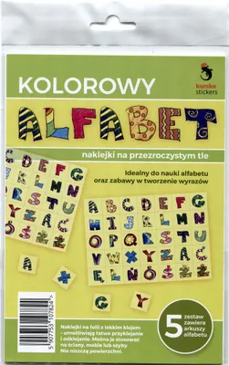 Zdjęcie produktu dla Przezroczyste naklejki z alfabetem 5 ark