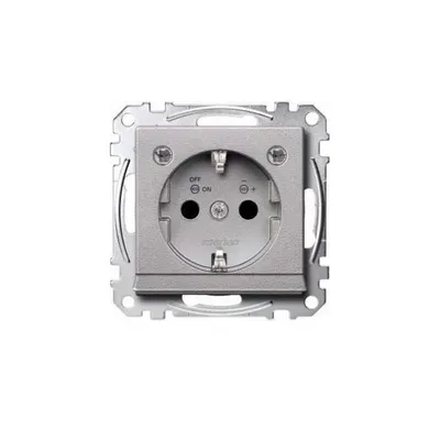 Produktbild von Merten MEG2304-0460 Steckdose CEE 7/3 Aluminium (MEG2304-0460)