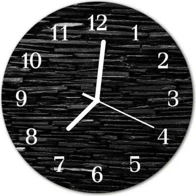 Produktbild von Glasuhr Wanduhr Küchenuhr Echt-Glas 30fi cm Steine schwarz