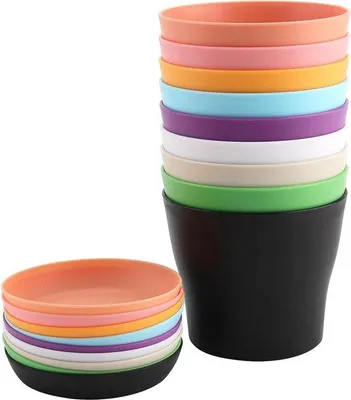 Zdjęcie produktu dla Kolorowe doniczki z tworzywa sztucznego 10 cm – do wnętrz i na zewnątrz