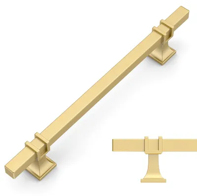Möbelgriffe 10 Stück, Lochabstand 160 mm, gebürstetes Gold