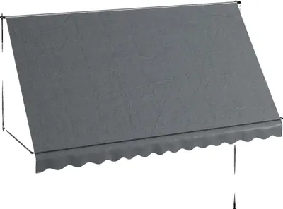 Zdjęcie produktu dla Wysuwana markiza, regulowana wysokość 210-300 cm, wodoodporna, odporna na promieniowanie UV, ciemnoszara