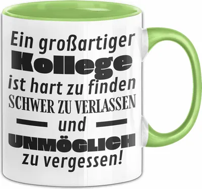 Produktbild von Kollege Abschied Geschenk Tasse Abschiedsgeschenk für Kollege Hart Zu Finden Schwer Zu Verlassen (Grün)