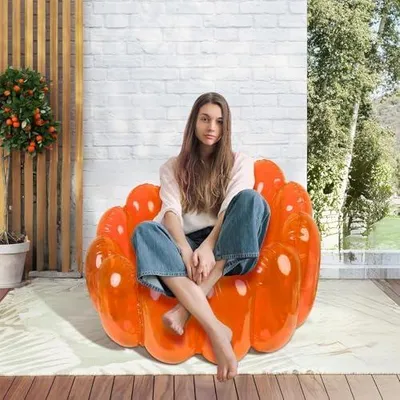 Produktbild von Sesselsofa und Loungesessel für den Außenbereich mit einer maximalen Belastung von 250 Pfund, leichte und langlebige aufblasbare Möbel aus weichem und bequemem Material für den Poolbereich