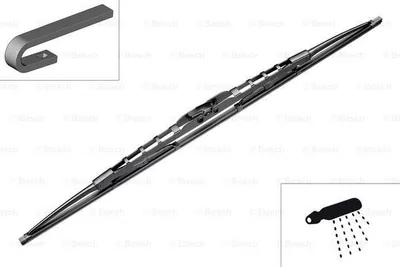 A windshield wiper and an accessory part.