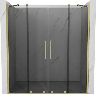 Produktbild von Mexen Velar Duo Schiebedusche 200 cm, Graphit, gebürstet gold - 871-200-000-42-55