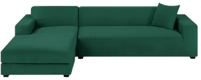 Zdjęcie produktu dla Ruhhy 26032 Elastyczny pokrowiec na narożnik 145-185 cm, poduszka 45 x 45 cm, zielony