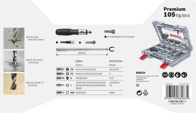 Image de set de 105 forets et visseuses Premium X-Line