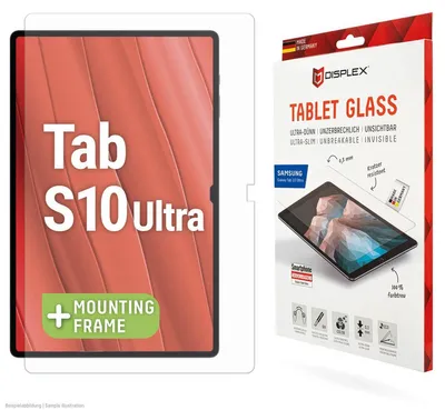 Produktbild von Displex Tablet Glass (9H) für Samsung Galaxy Tab S10 Ultra/S11 Ultra, Eco-Montagerahmen L-Form, unzerbrechlich, Klare Bildschirmschutzfolie, 9H, 1 Stück(e)