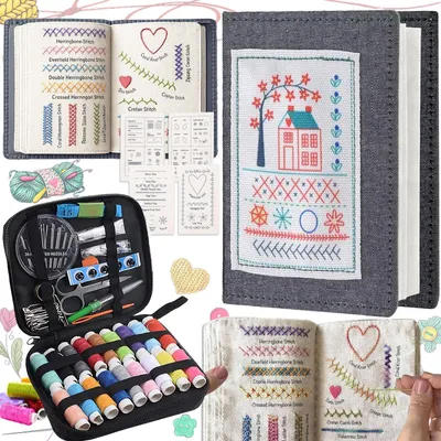 Produktbild von Komplettes Stickset für Anfänger mit Buch und Zubehör