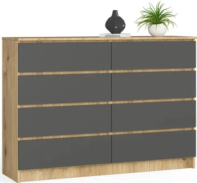 Image de Grande commode SAVRILA - chêne artisan / gris