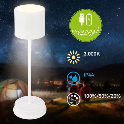Obrázek produktu pro Stolní lampa LED dobíjecí baterie IP44 stolní lampa bezdrátová nabíjecí stanice stmívatelná dotyková