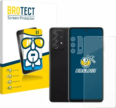 Produktbild von BROTECT Schutzglas für Samsung Galaxy A52 (Display+Kamera) Schutzfolie Panzer Folie Glas Display Schutz klar