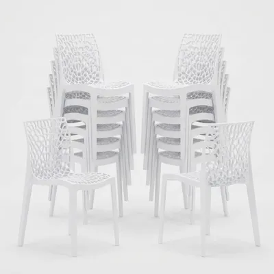 Produktbild von 22er Set Gruvyer Grand Soleil Stapelbare Stühle für Bars und Restaurants - Weiß