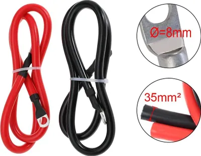 Obrázok produktu pre Kábel na pripojenie batérie, medený lanko, pripojenie pre vysoké zaťaženie, 2WAG 35 mm – 60 cm