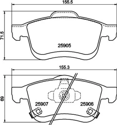 Produktbild von HELLA Bremsbeläge Satz Vorne Bremsklötze für FIAT 500L (351, 352) 8DB 355 021-801