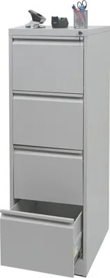 Productafbeelding van Hangende kast HWC-H16, archiefkast, kantoorkast, stalen kast, formaat Legal + A4, afsluitbaar, afmetingen 134x46x62 cm, kleur: grijs