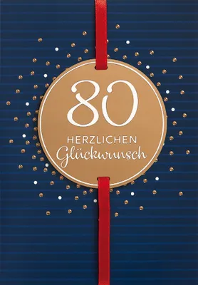 Produktbild von 80 Geburtstag  Glückwunschkarte im Format 115x17cm mit Umschlag