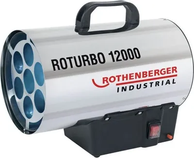 Produktbild von Heißlufterzeuger Rothenberger Roturbo 12000, 12 kW, Propangas, Grau, Mit Druckminderer und Schlauch
