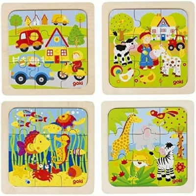 Produktbild von GOKI Holzpuzzle On the road 9 Teile