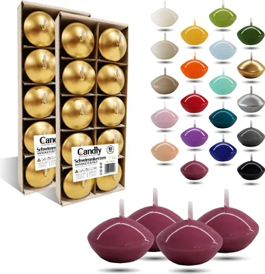 Produktbild von CANDLY HANDMADE© 10x Schwimmkerzen Premium Ø 45mm | Valentinstag, Ostern, Weihnachten, Haus Dekoration, Candles, Kerzen für Damen (Rosa)