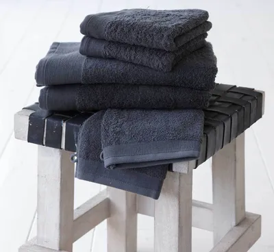Produktbild von Walra Waschhandschuh Soft Baumwolle Anthrazit - 2x 16x21 cm