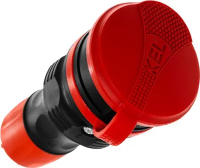 Produktbild von Tragbare hermetische Steckdose mit Klappe, schwarz-rot, 16A, 2P+Z, 250V IP54, Plastrol W-97978